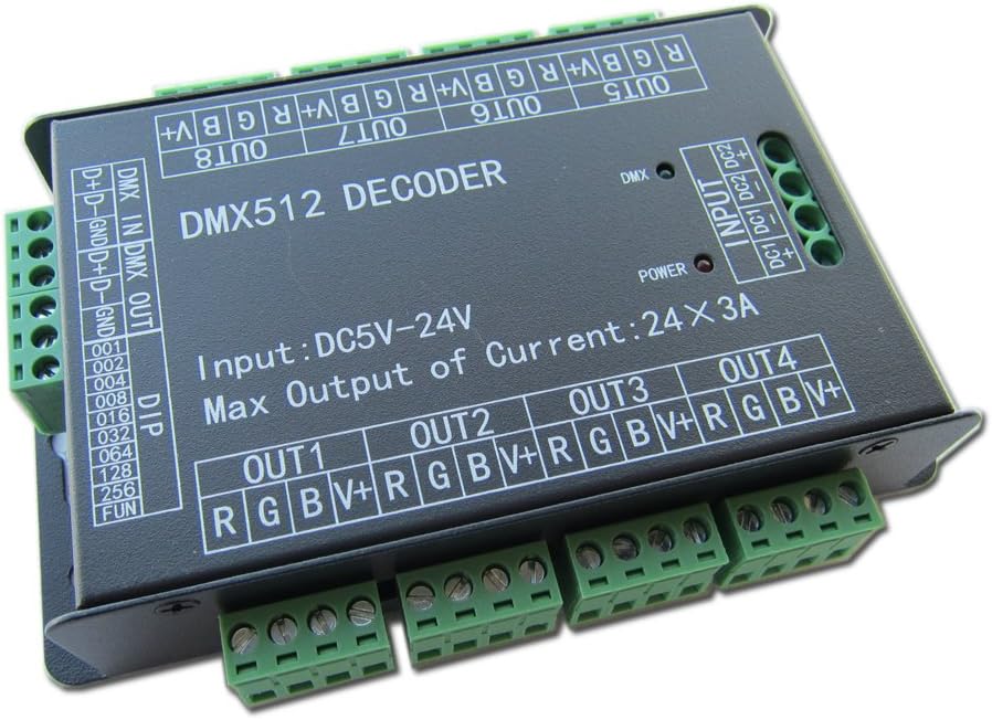 24 Channel RGB DMX512 Controller Led Decoder Dimmer B544