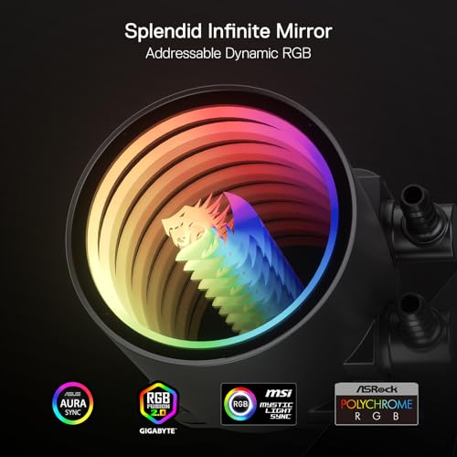 Liquid Cooling System CPU Water Cooler with 120mm PWM RGB Fans D98391