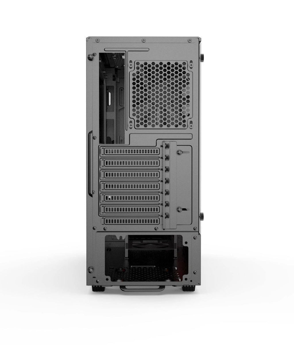 Black Compact EATX Mid-Tower Case with Tempered Glass and Digital RGB I899690
