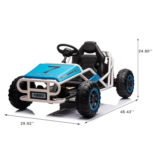 Blue Electric Go Kart with Metal Frame S73322