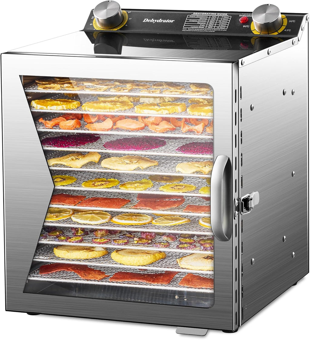 12 Stainless Steel Trays Food Dehydrator with Timer and Temperature Control D56711