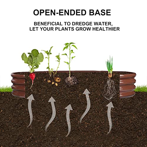 5ft Oval Galvanized Metal Raised Garden Bed Planter L54370