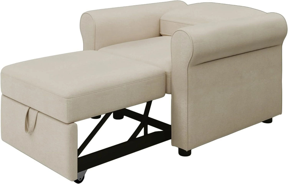 Beige Convertible Sleeper Chair Bed D17857