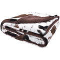 Brown Cowhide Print Sherpa Plush Throw Blanket C67871