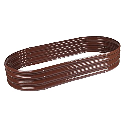 5ft Oval Galvanized Metal Raised Garden Bed Planter L54370