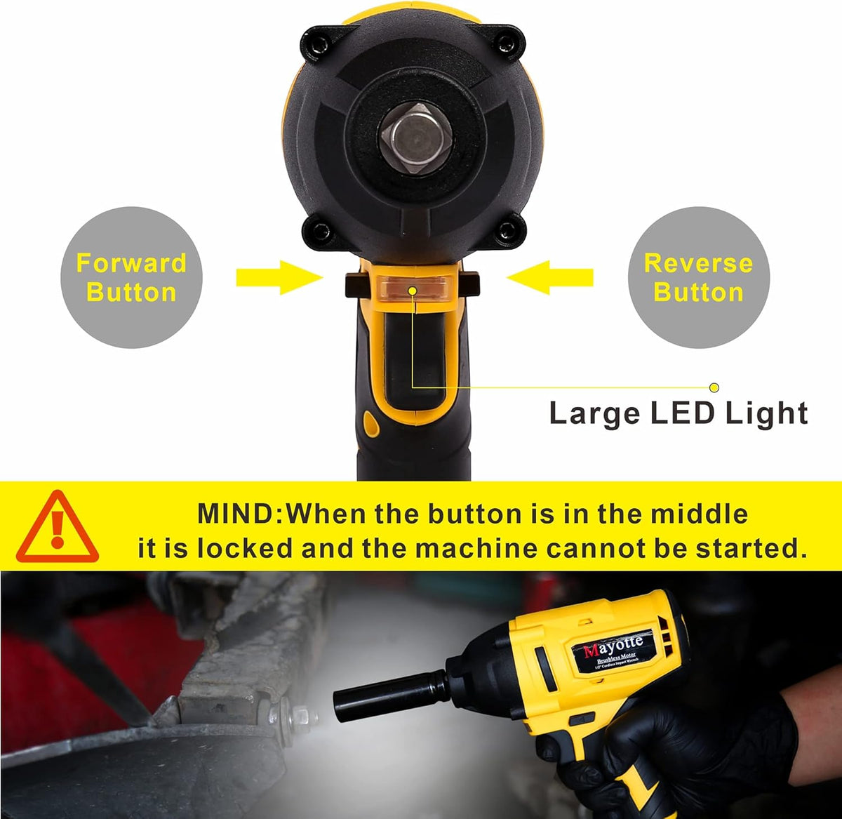 Cordless Brushless 1/2 inch Impact Wrench Kit 21V 460 Ft-lbs T708546