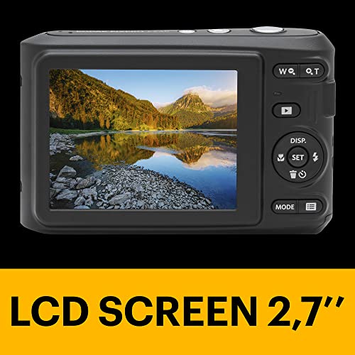 16MP Digital Camera with 4X Optical Zoom 27mm Wide Angle and 2.7" LCD Screen (Black) Z133