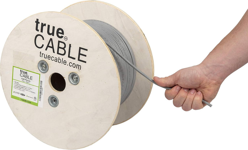 White Cat6 Plenum 500ft Bare Copper Ethernet Cable F54116