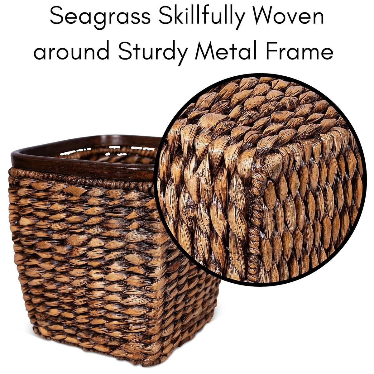 Seagrass Woven Wastebasket B846596