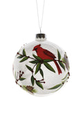 Clear Glass Hanging Glittered Ball Ornament (Pack of 2) U7561