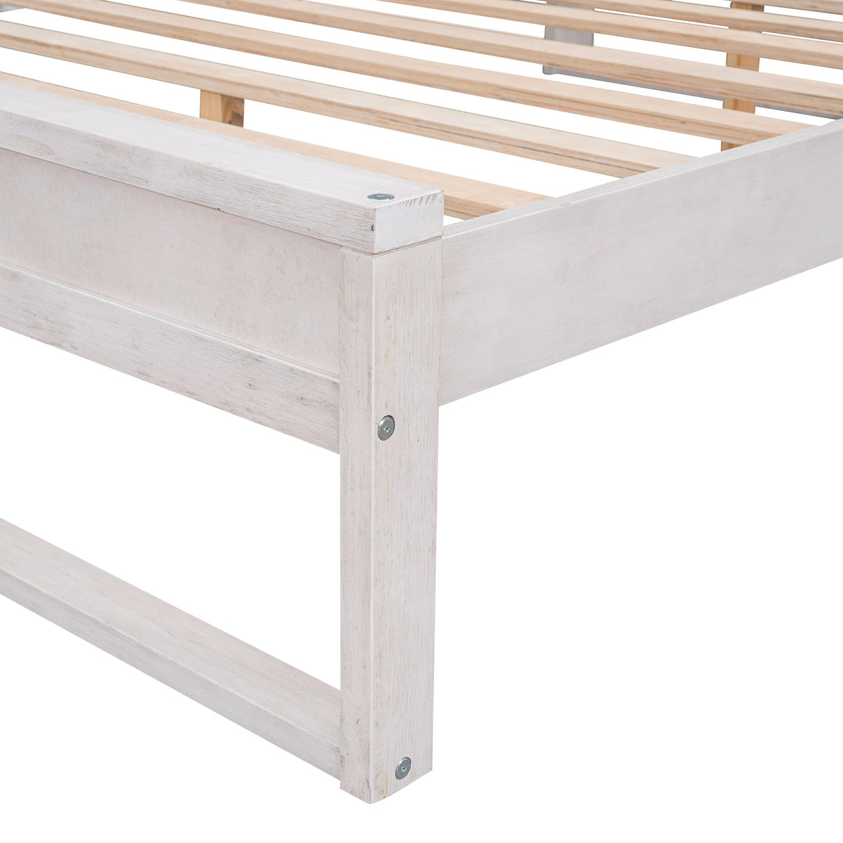 White Queen Size Platform Bed Frame with Storage X936