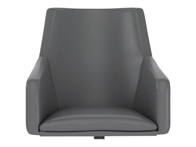 Heather Gray Corner Desk with Leather Box Chair O3636