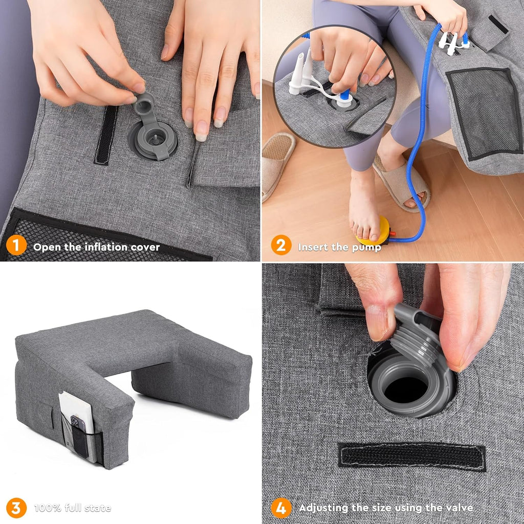 Inflatable Bed Rest Pillow with Lap Desk G1472