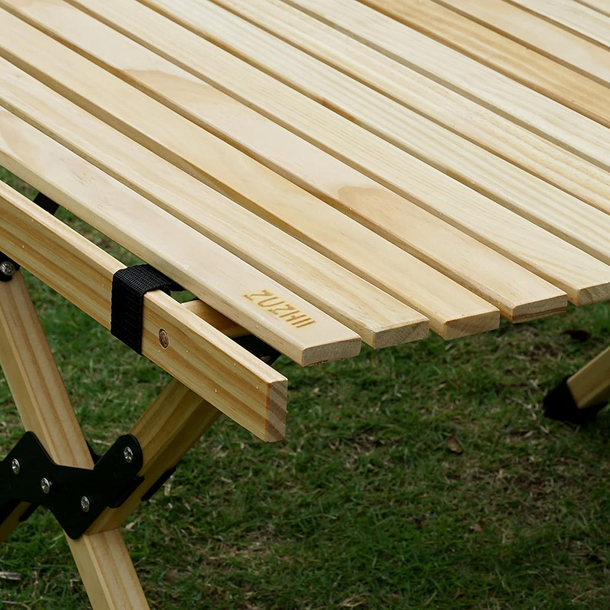 4ft Low Height Portable Folding Wooden Camping Table with Carry Bag L2039