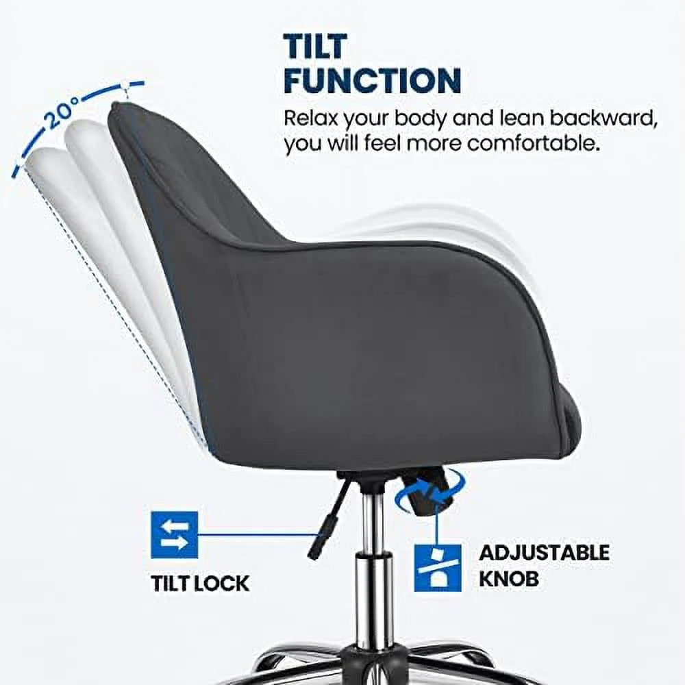 Faux Leather Height Adjustable Swivel Office Chair with Arms K2667
