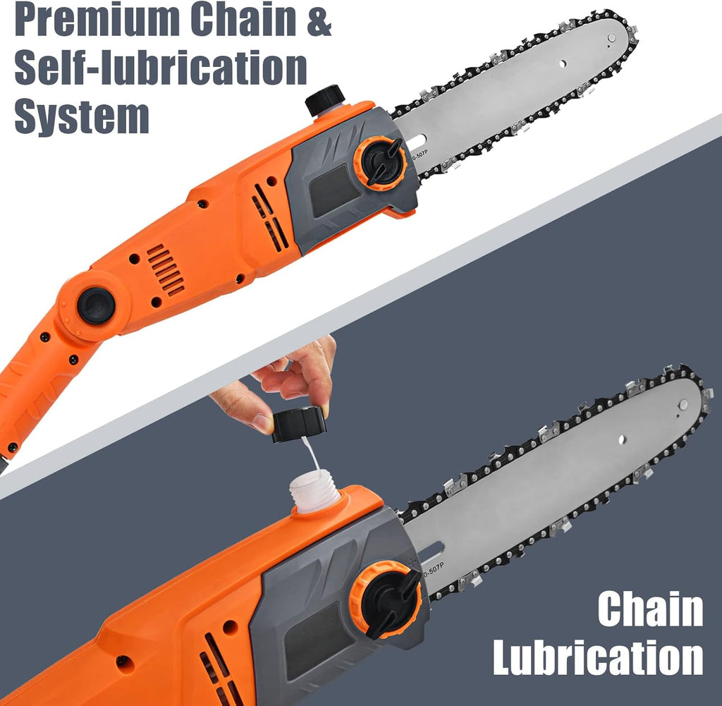 10 Inch 8 Amp Multi-Angle Pole Chain Saw with Telescoping Long Handle Z465