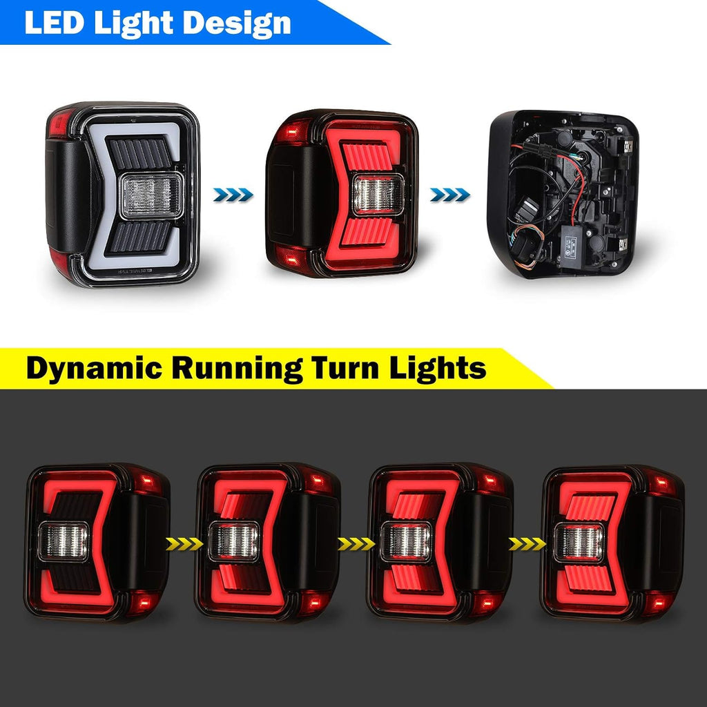 LED Tail Lights Replacement for 2019-2022 Jeep Gladiator Pickup, 1 Pair U61906
