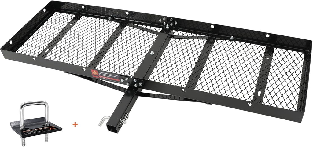 Hitch Mount Cargo Carrier 60x20x6 Folding Shank 2 Receiver 500 lbs Capacity G278897