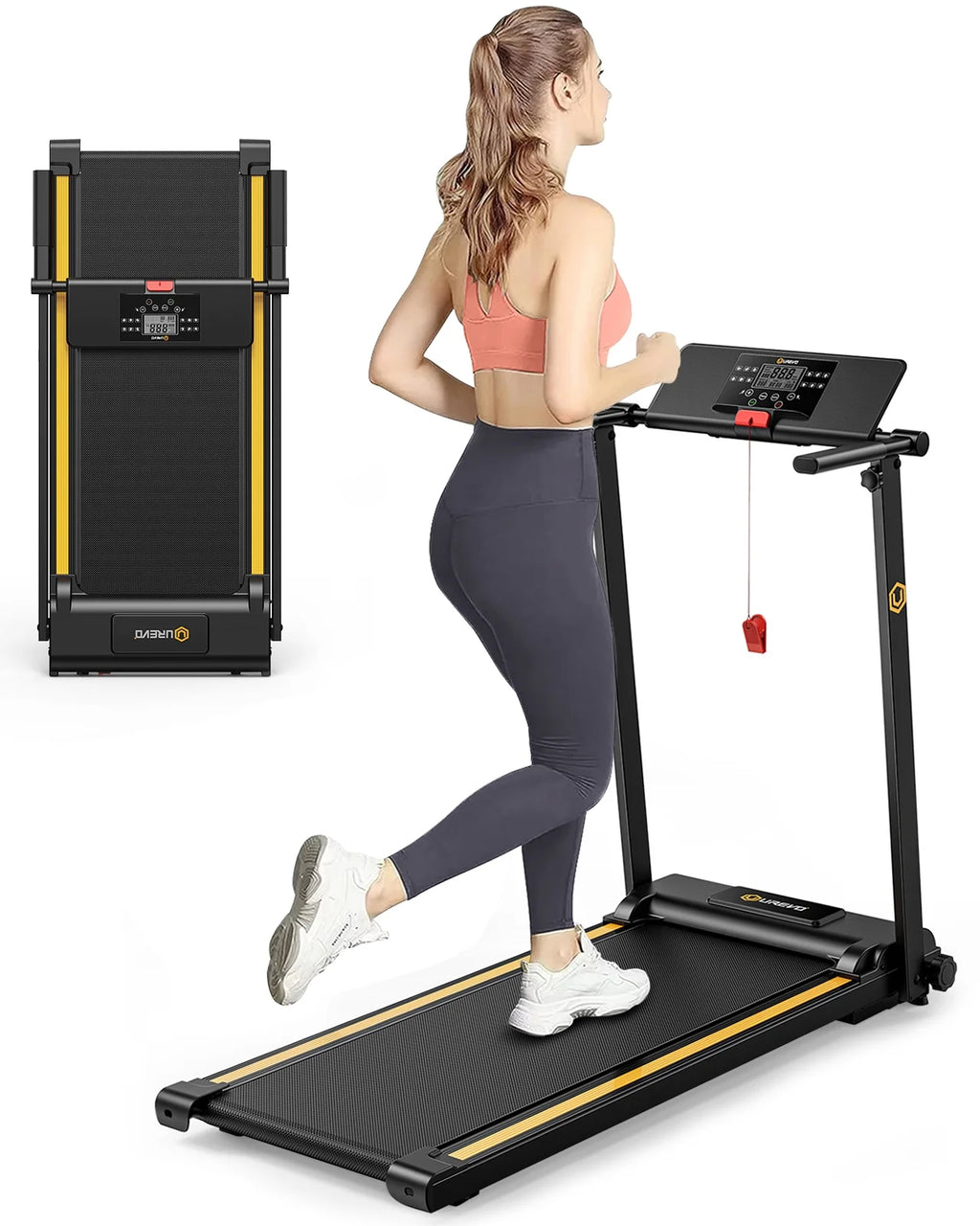Folding Treadmill 2.25HP Portable Compact with 12 HIIT Modes Y4084