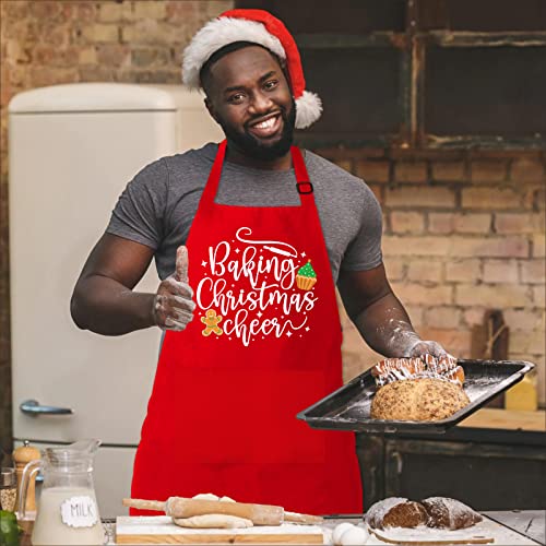 Red Christmas Baking Apron with 2 Pockets D5537