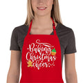 Red Christmas Baking Apron with 2 Pockets D5537