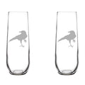 Set of 2 Stemless Glass Champagne Flutes 8.5 oz S367621