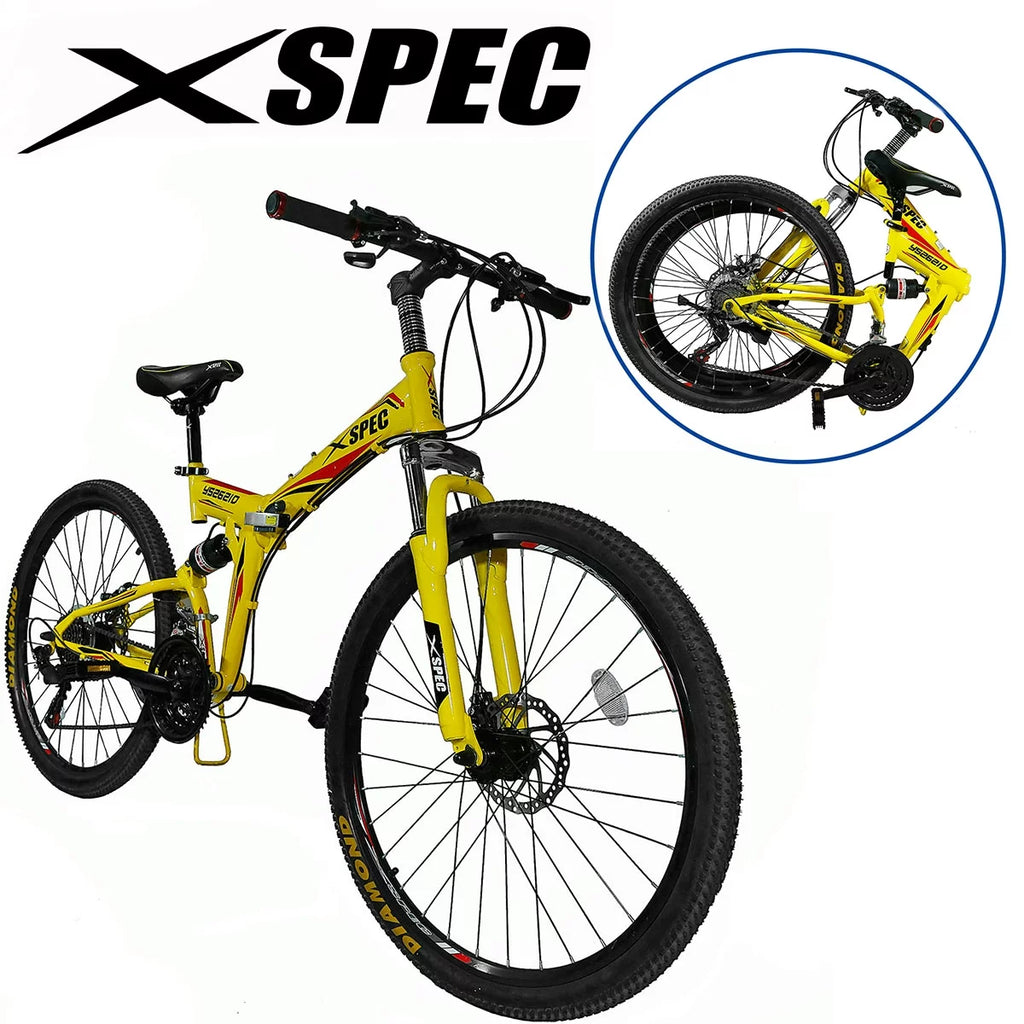 21 Speed Folding Mountain Bike, Black X517827