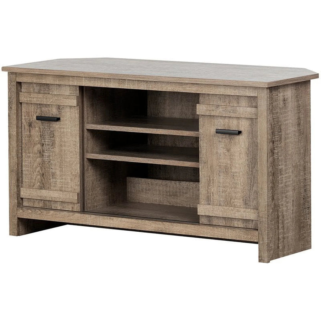 Weathered Oak Wood Corner TV Stand O1140