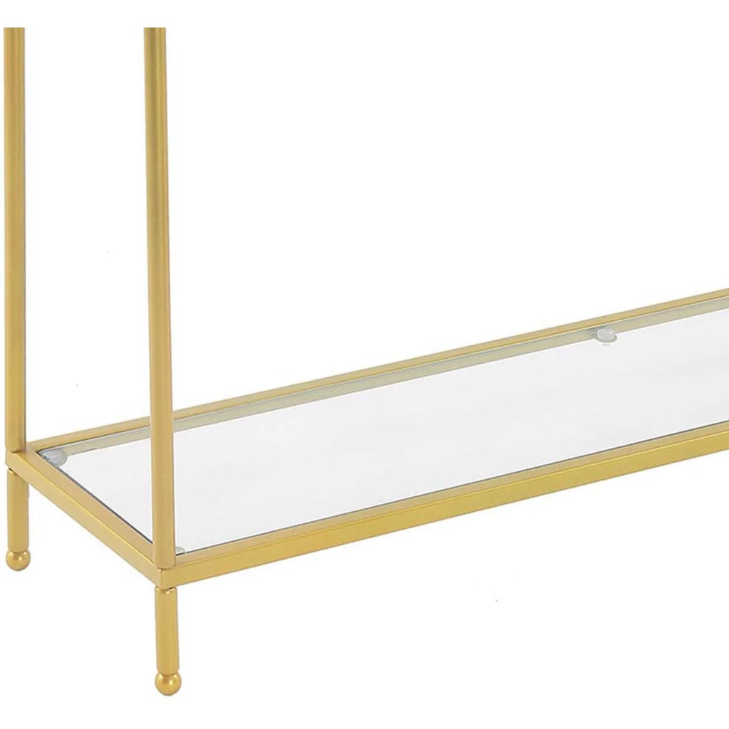 Clear Glass and Gold Console Table G4129