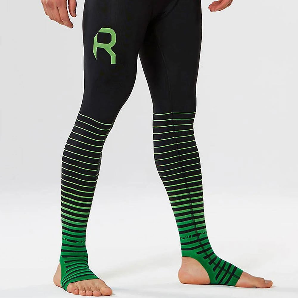 Black-Green XXL Compression Tights U880