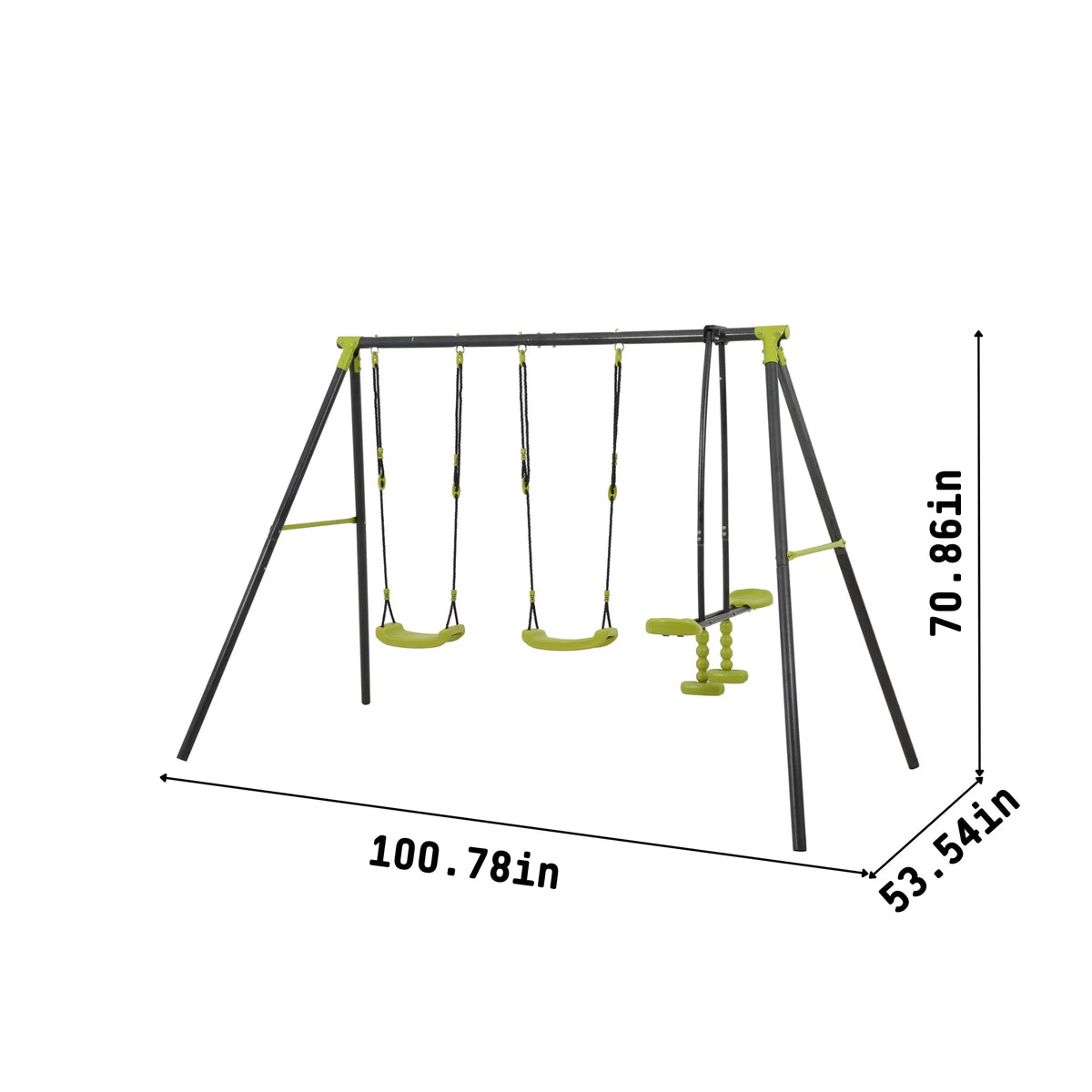 5 in 1 Metal Swing Set with Slide and Glider B55602