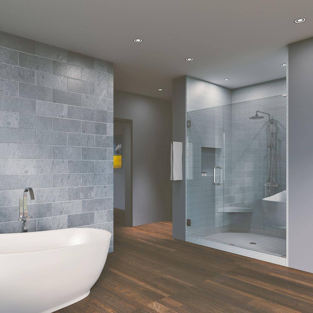 Chrome Frameless Hinged Shower Door H53795