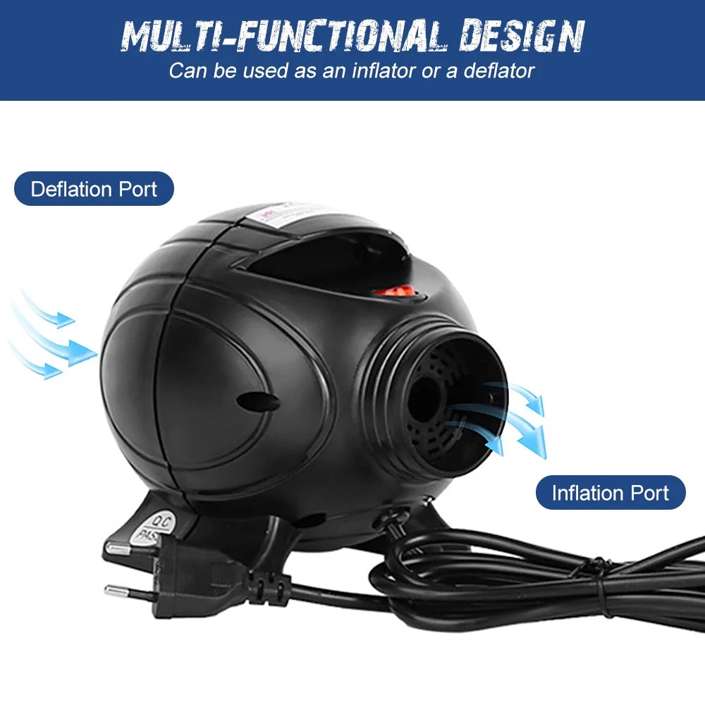 Portable 800W Electric Air Pump Inflator Deflator with 3 Nozzles W9103