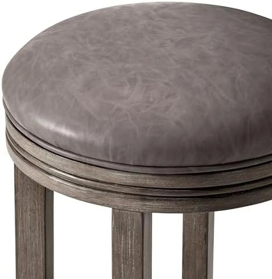 Eva Stool Weathered Oak Finish Vegan Leather O2228