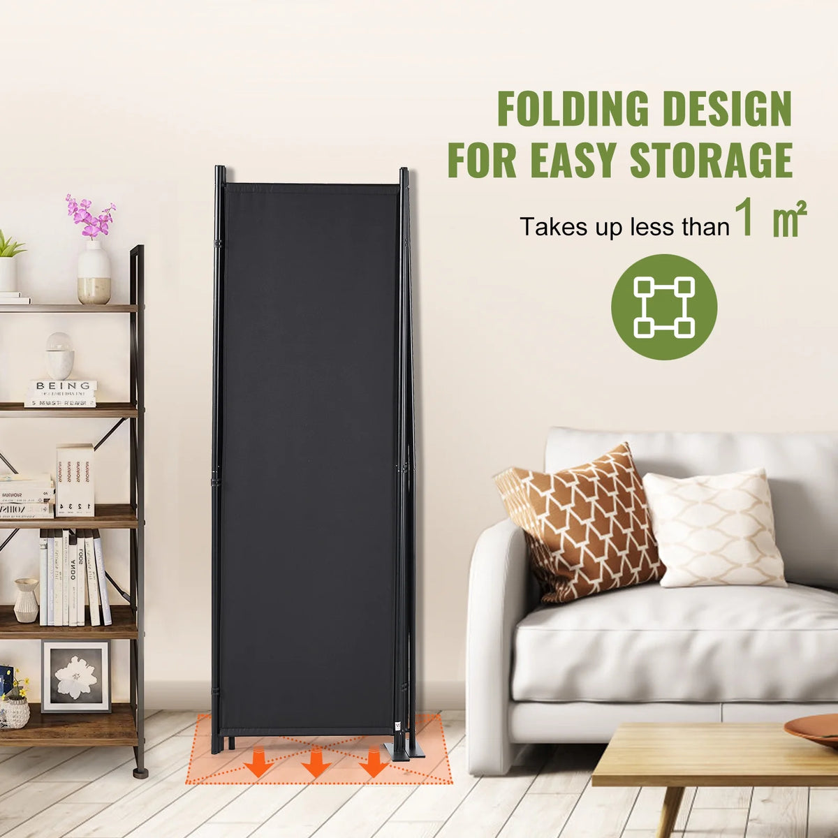 4-Panel Folding Privacy Screen Room Divider C555353