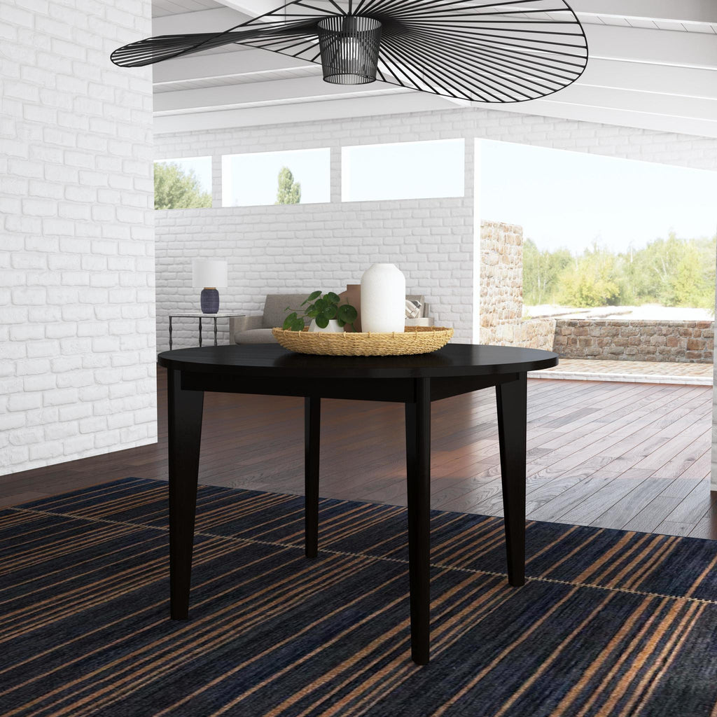 Black Round Wood Dining Table M268