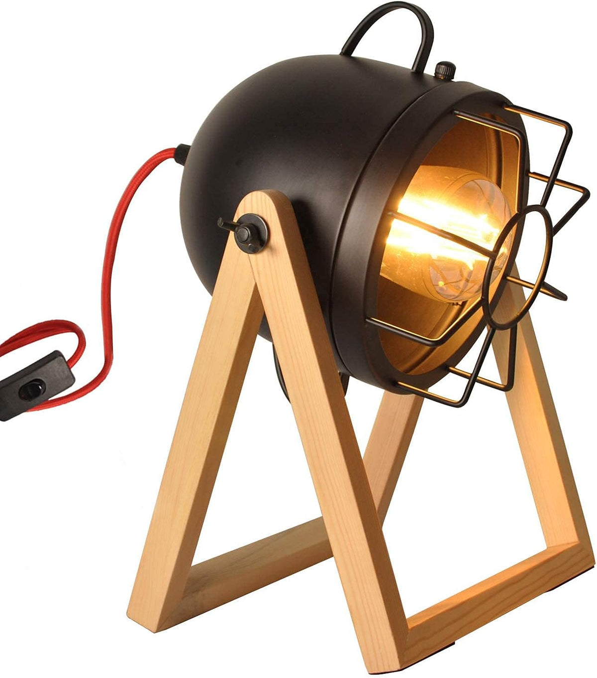 Adjustable Tripod Floor Lamp with Wood O77385