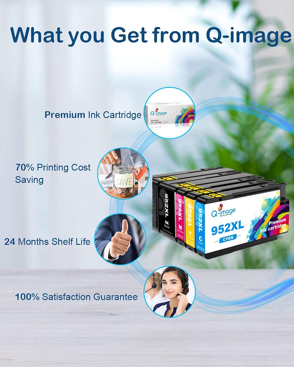 Ink Cartridges Combo Pack 4 Pack (1 Black, 1 Cyan, 1 Magenta, 1 Yellow) Q27341