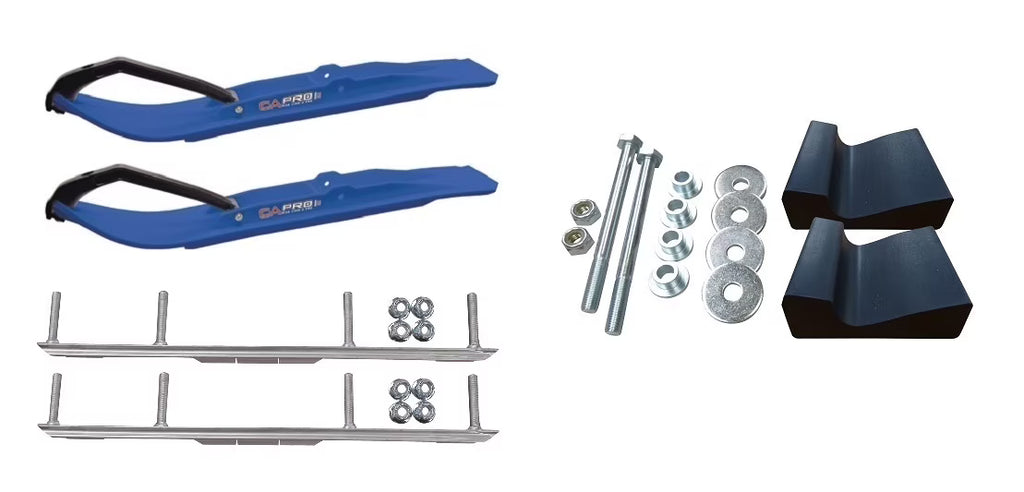 Blue XT Snowmobile Skis with 4.5" Shaper Bars Complete Kit V38016