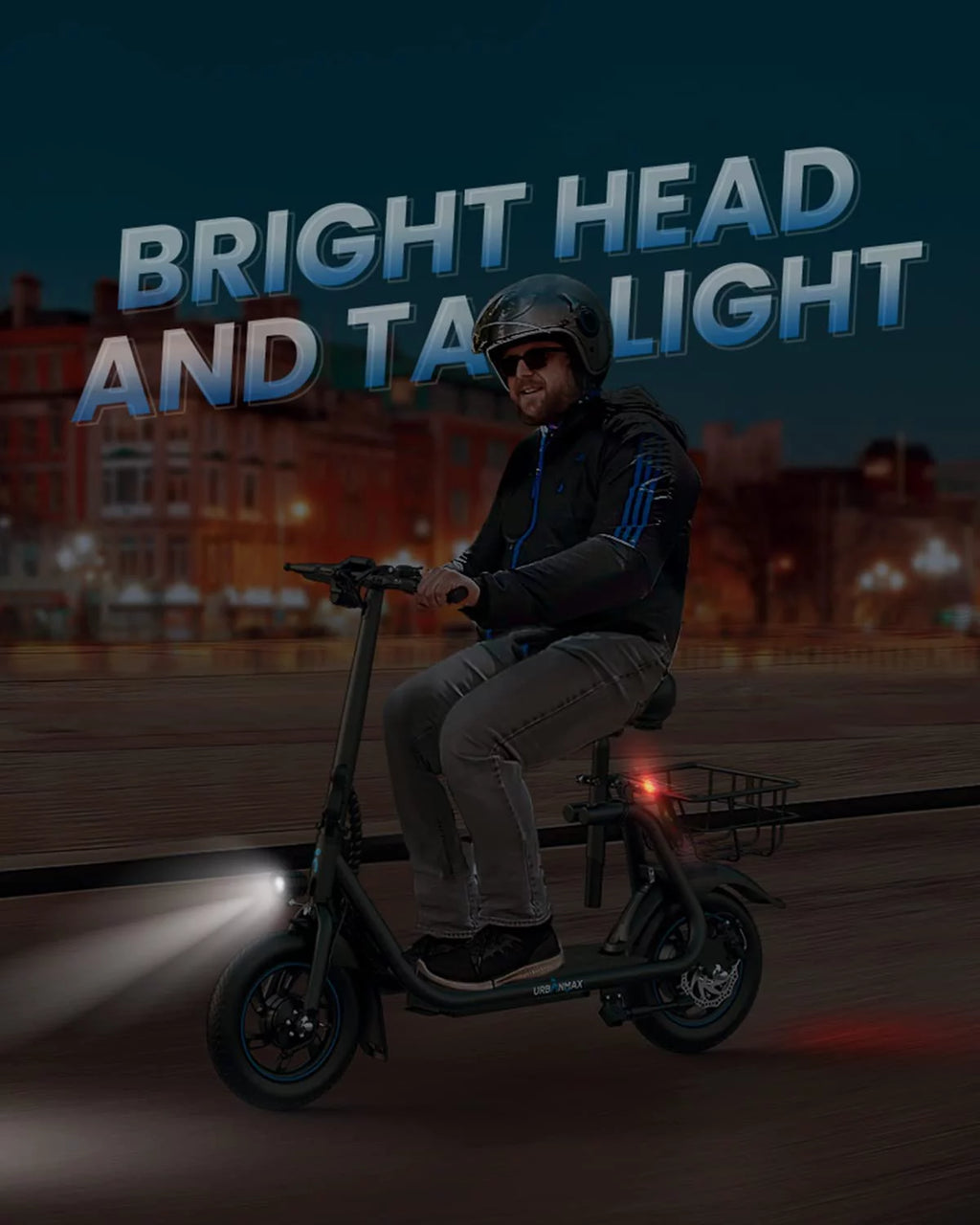 Electric Scooter with Seat, 450W Motor, 22 Miles Range, Folding, Black Q820