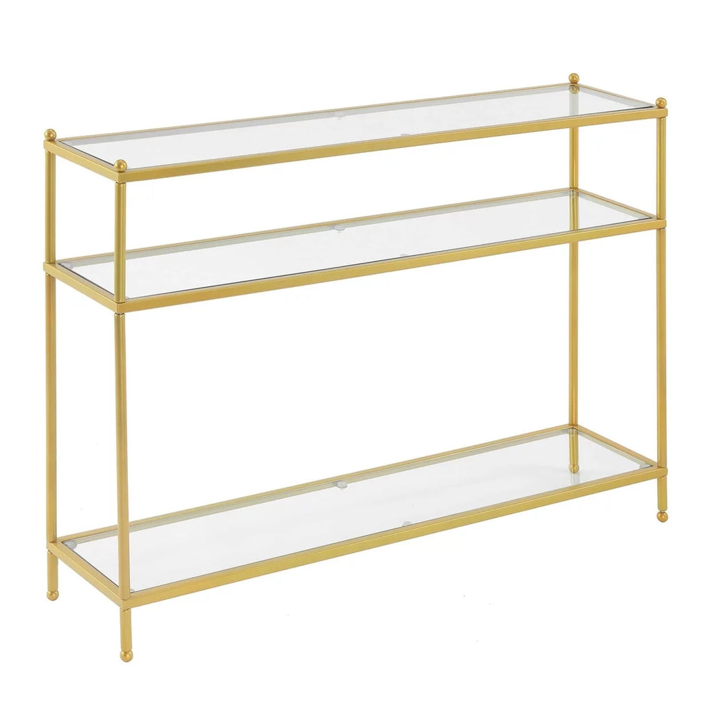 Clear Glass and Gold Console Table G4129