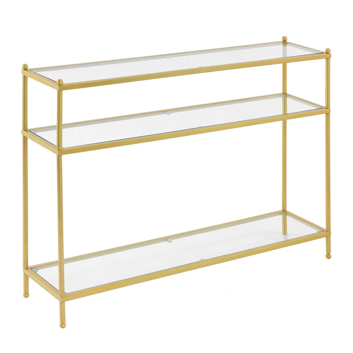 Clear Glass and Gold Console Table G4129