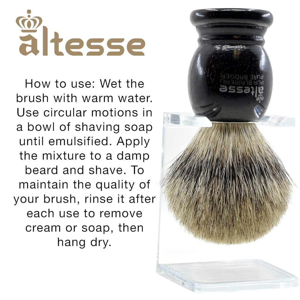 European Grey Badger Shaving Brush B487