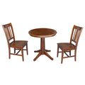 Espresso Round Top Pedestal Table with 2 Chairs N414931