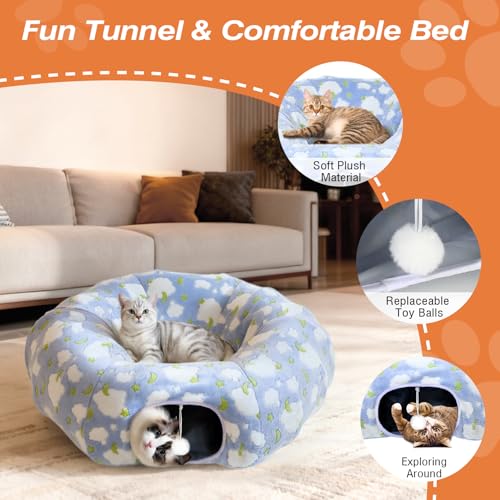Christmas Cat Tunnel with 2 Interactive Balls F947