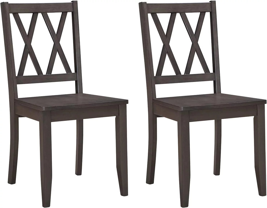 Gray Set of 2 Wooden Dining Chairs U8242