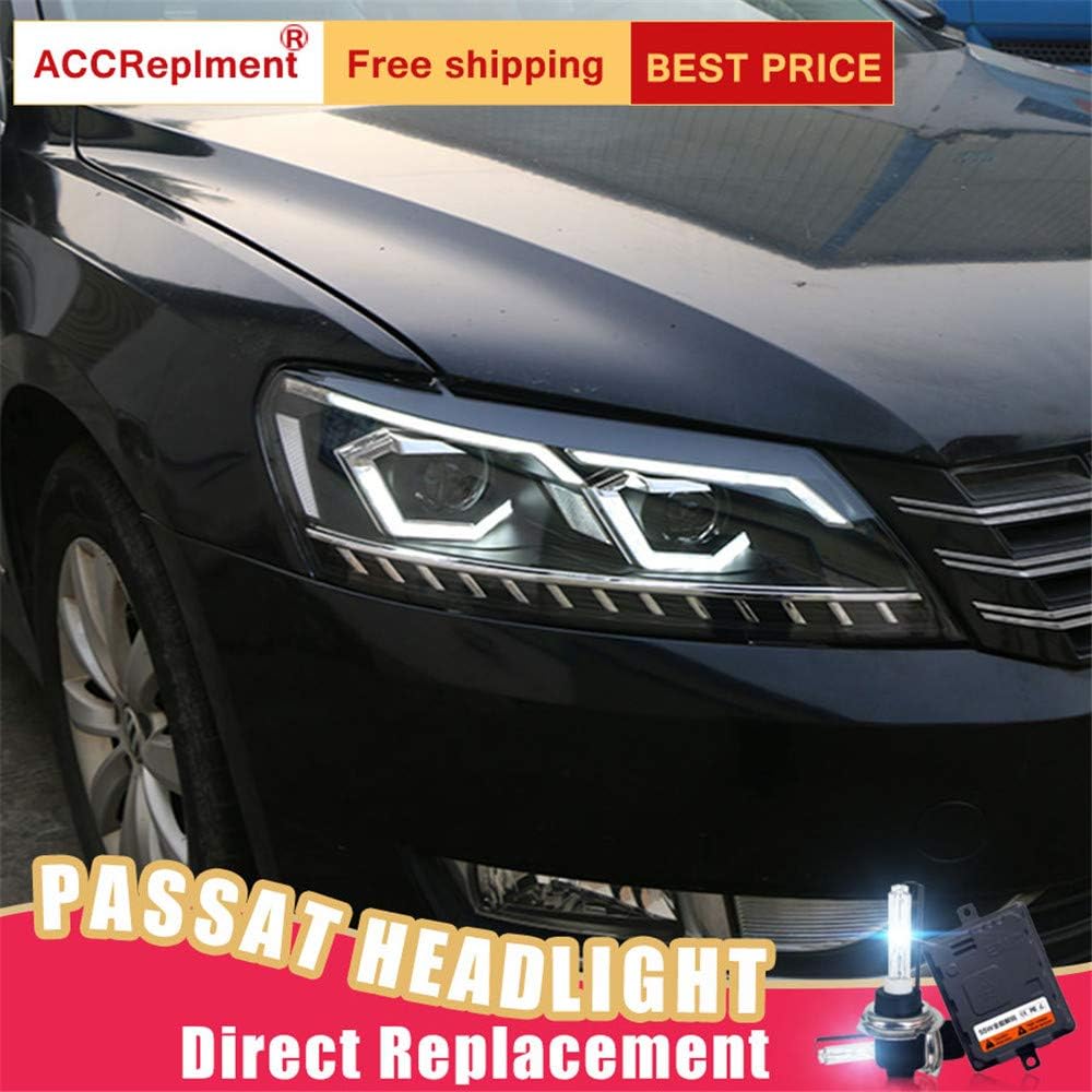 2PCS Headlight Assemblies Bi-Xenon Projector Double Beam HID With LED Daytime Running Lights O89302