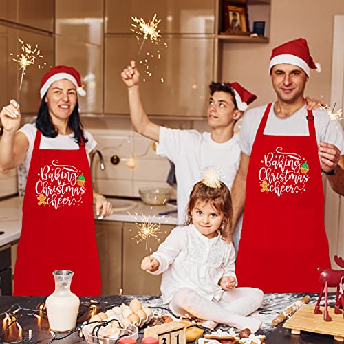 Red Christmas Baking Apron with 2 Pockets D5537