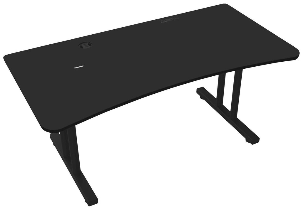 Black Gaming Desk with Infinity Mousepad and Built-in Cellphone Charger W542394
