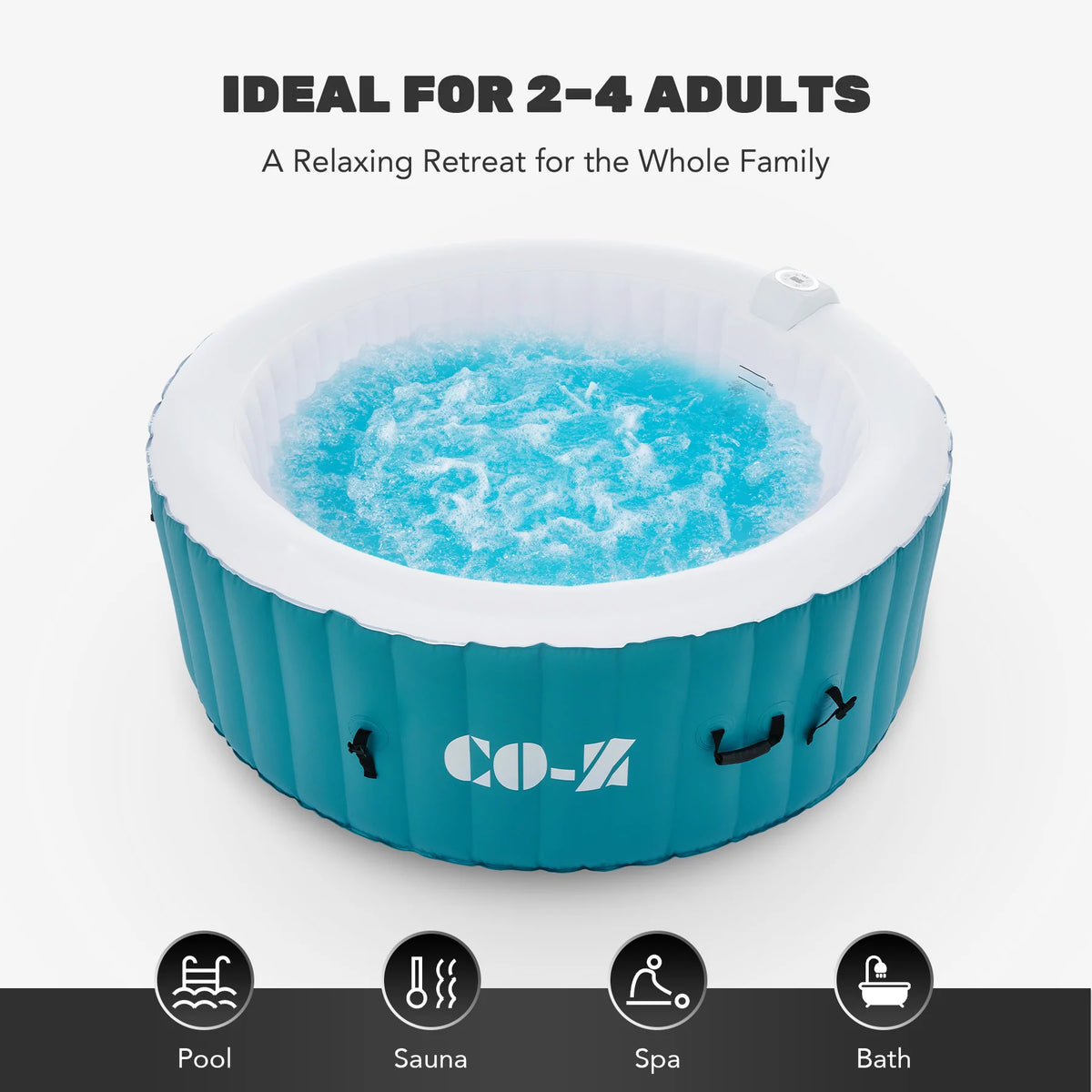 4 Person 6ft Inflatable Hot Tub Pool with Massage Jets S439